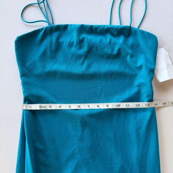 NWT Alice + Olivia Nelle Spaghetti Strap Cut Out Back Maxi Dress in Ocean Blue 6 - Picture 14 of 14